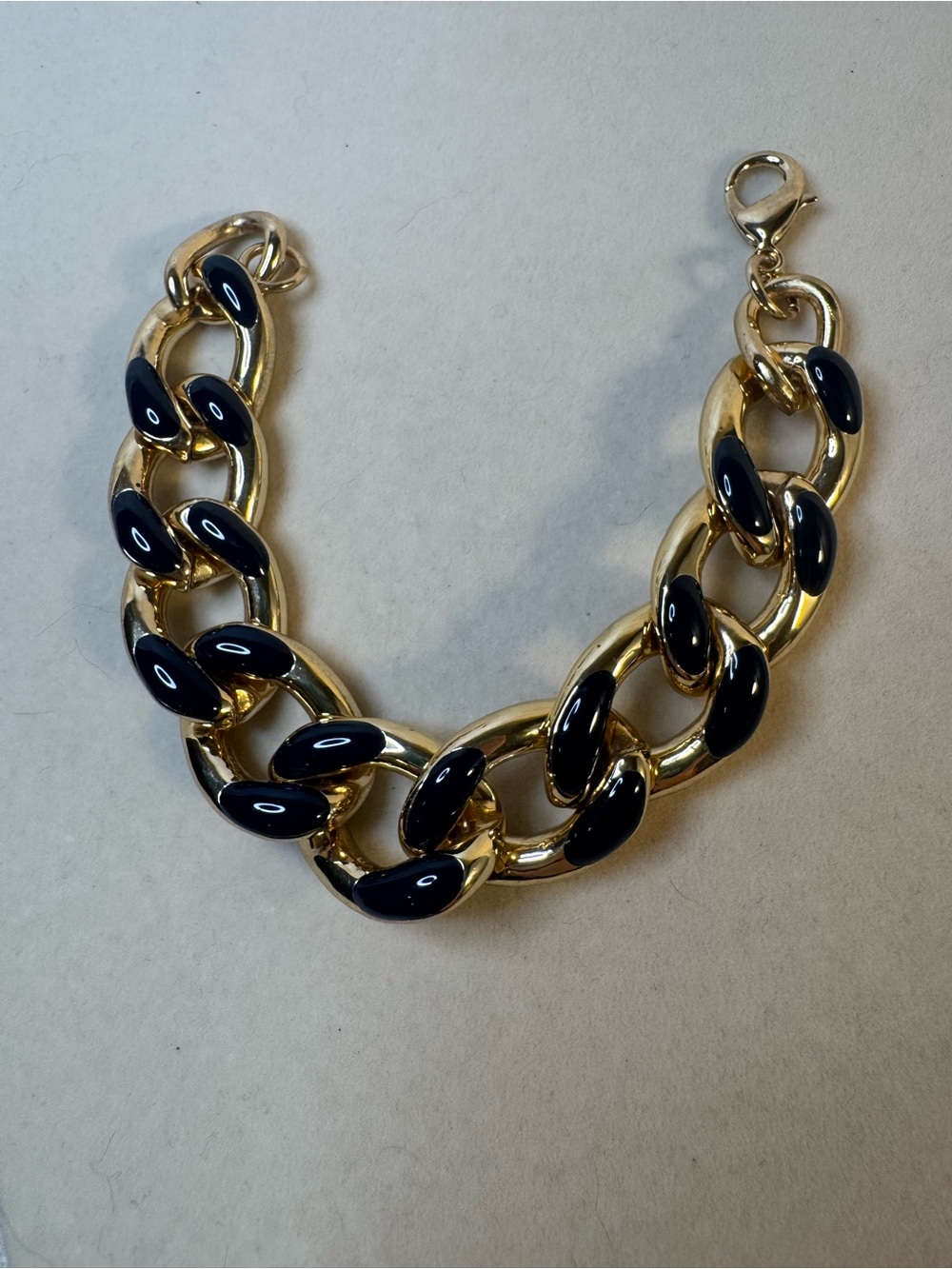 New Gold and Navy Blue Chain Link Bracelet - Fashion Jewelry